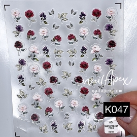 Наклейка 6D — Пионы и розы 