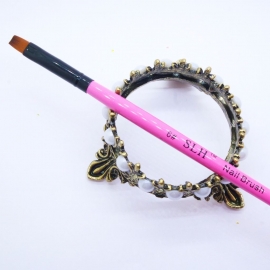 Кисть для геля №6 SLH™Nail Brush (розовая ручка)