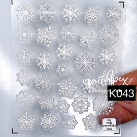 Наклейка 6D — Ажурные снежинки