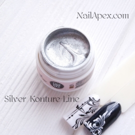 NailApex «Kontur-LINE Gel» (Серебро) Цветной «Контур гель-паста» для дизайна и прорисовки.