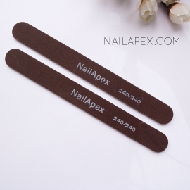 NailApex пилка 240/240 (тонкая, прямая пилка для натуральных ногтей)